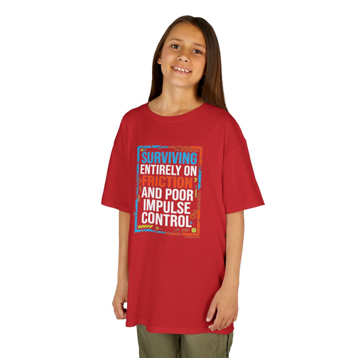 Color: Red | Surviving On Friction Kids Tee
