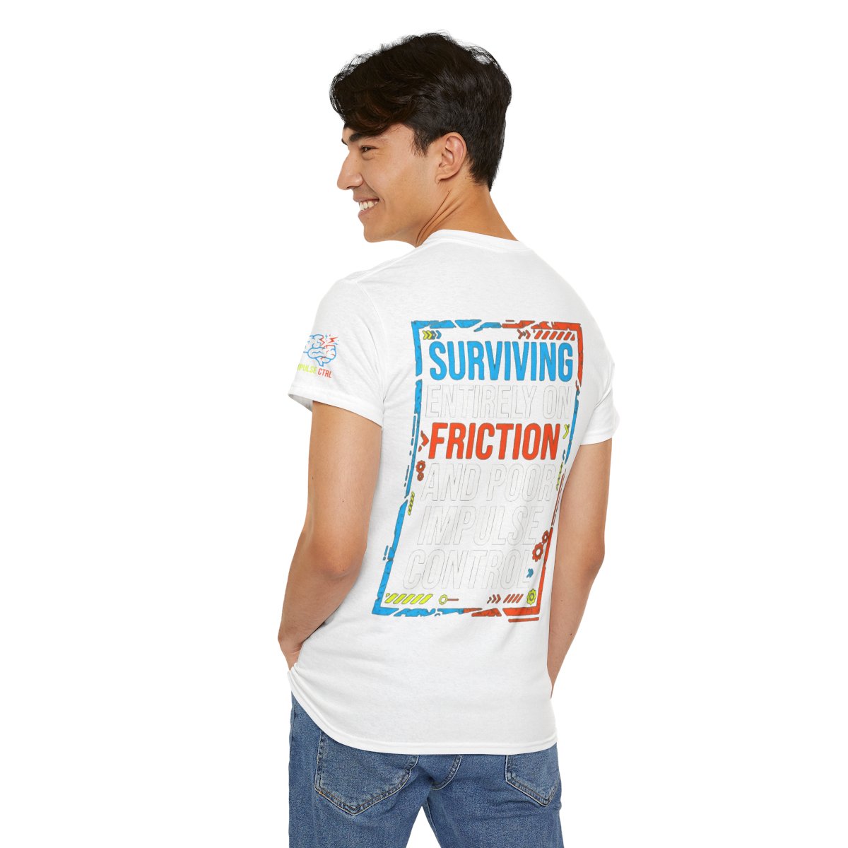 Color: White | Surviving On Friction Premium Graphic Tee