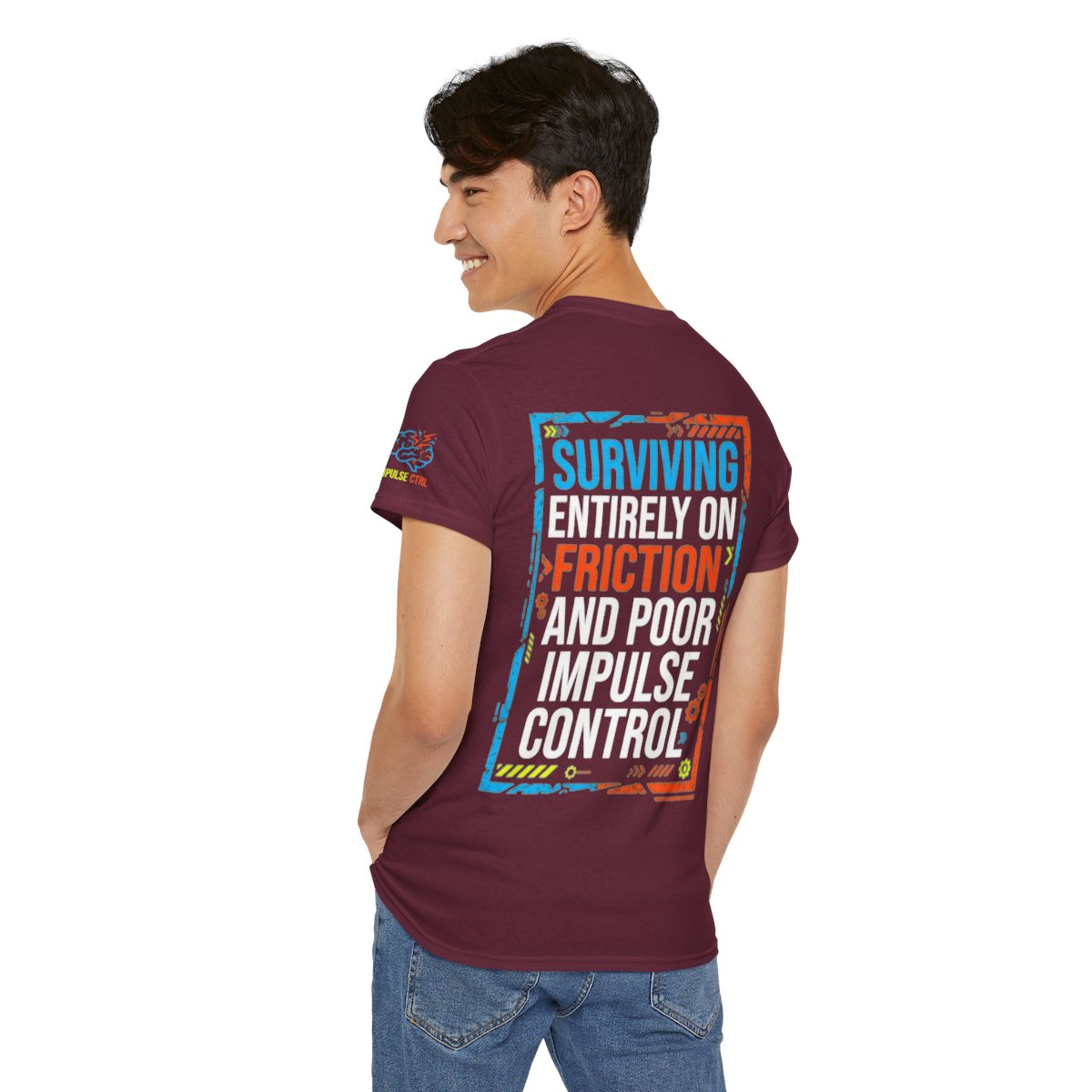 Color: Maroon | Surviving On Friction Premium Graphic Tee