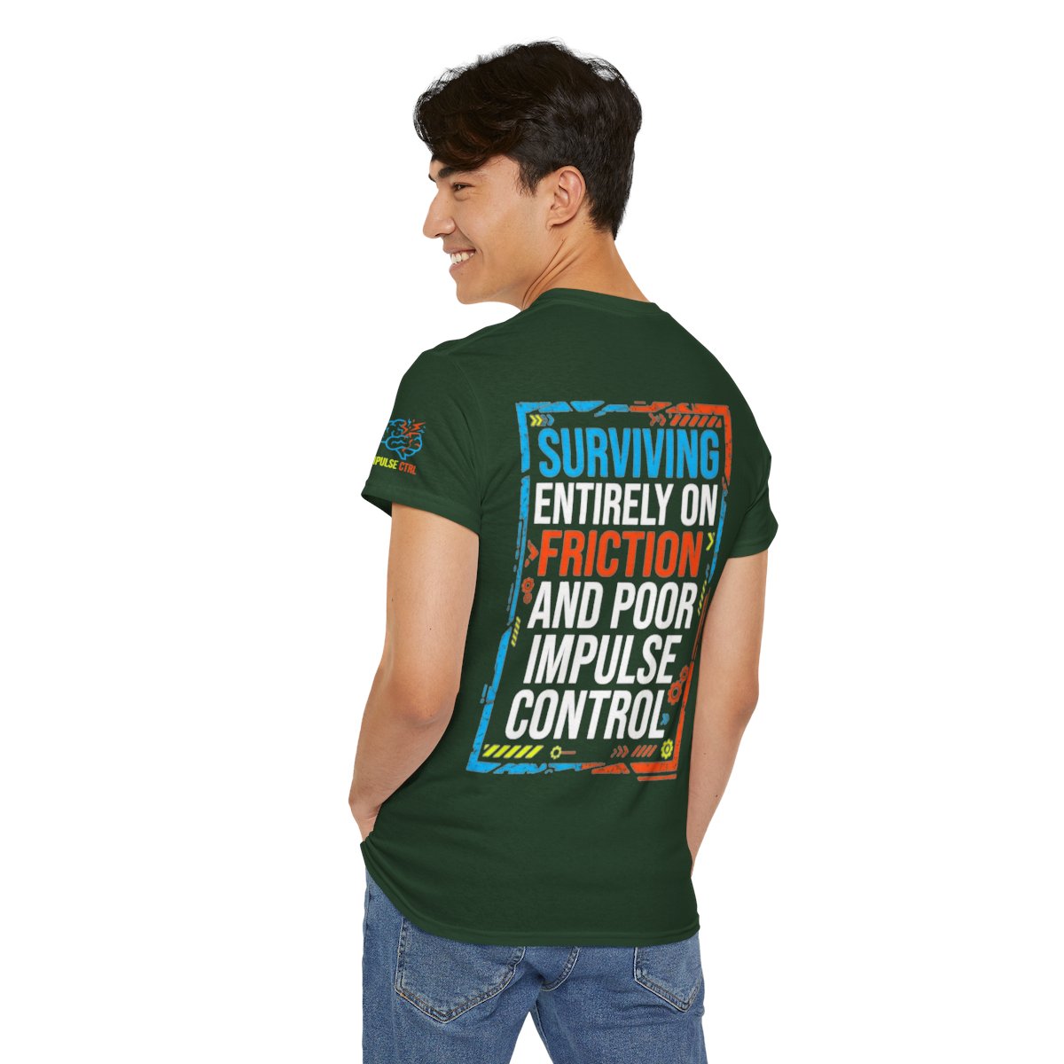 Color: Forest Green | Surviving On Friction Premium Graphic Tee