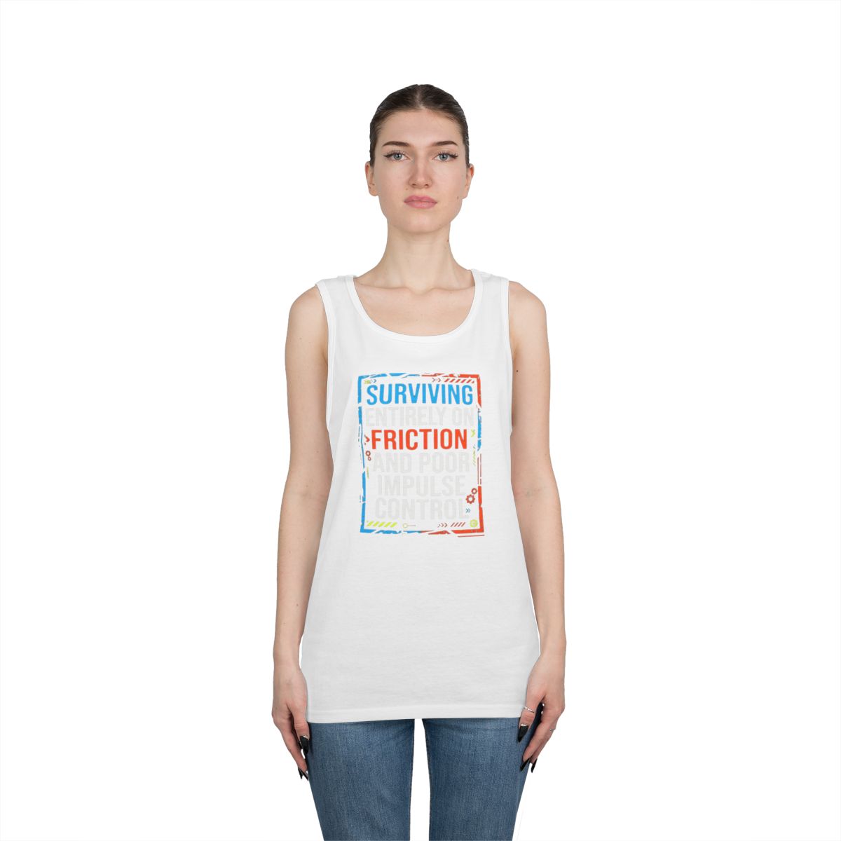 Color: White | Surviving On Friction Tank Top