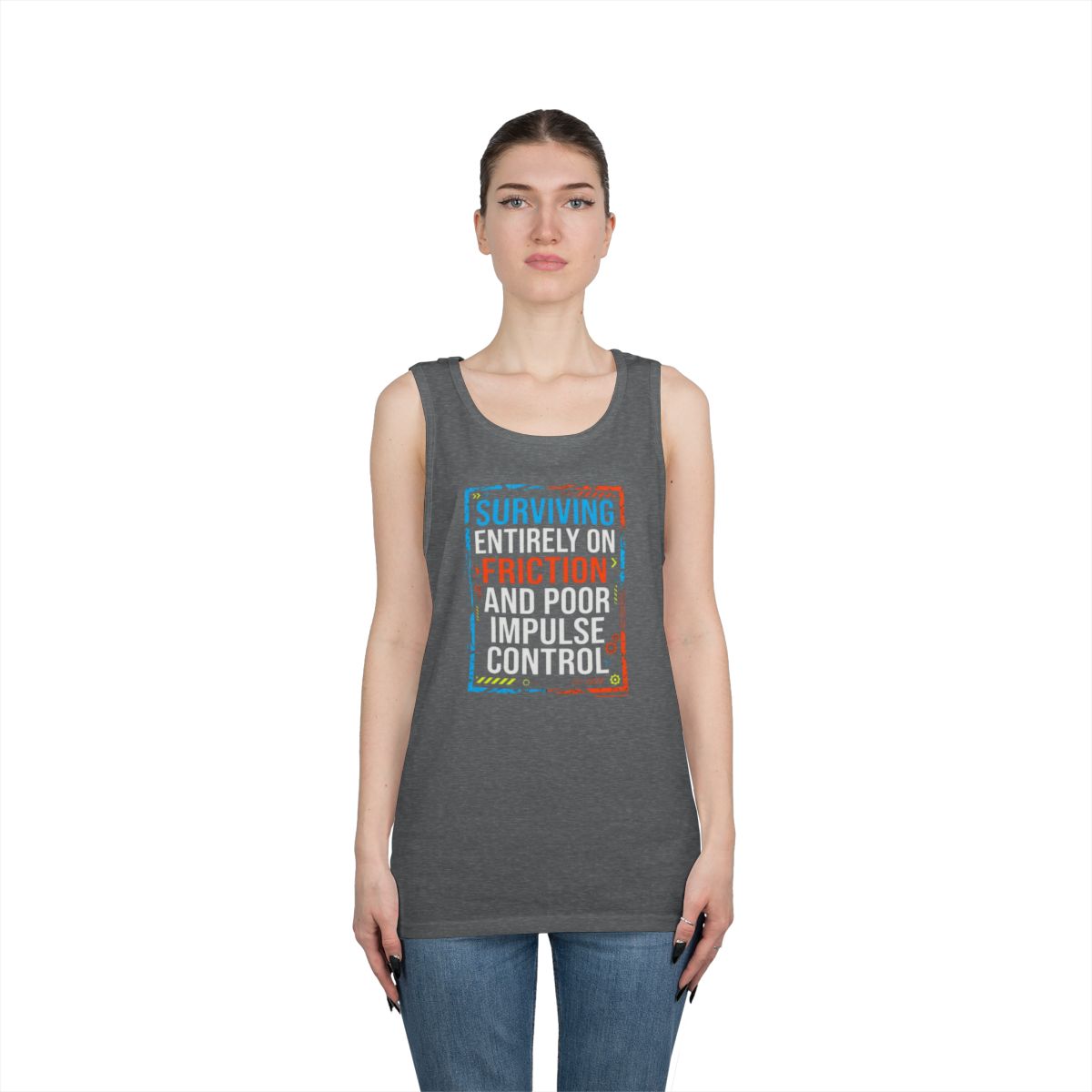 Color: Graphite Heather | Surviving On Friction Tank Top
