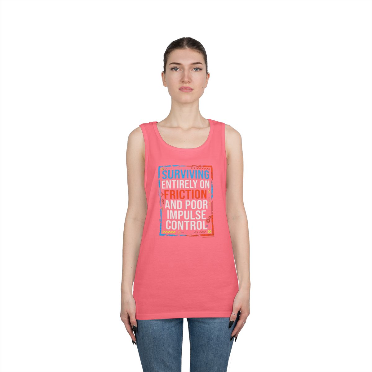 Color: Safety Pink | Surviving On Friction Tank Top
