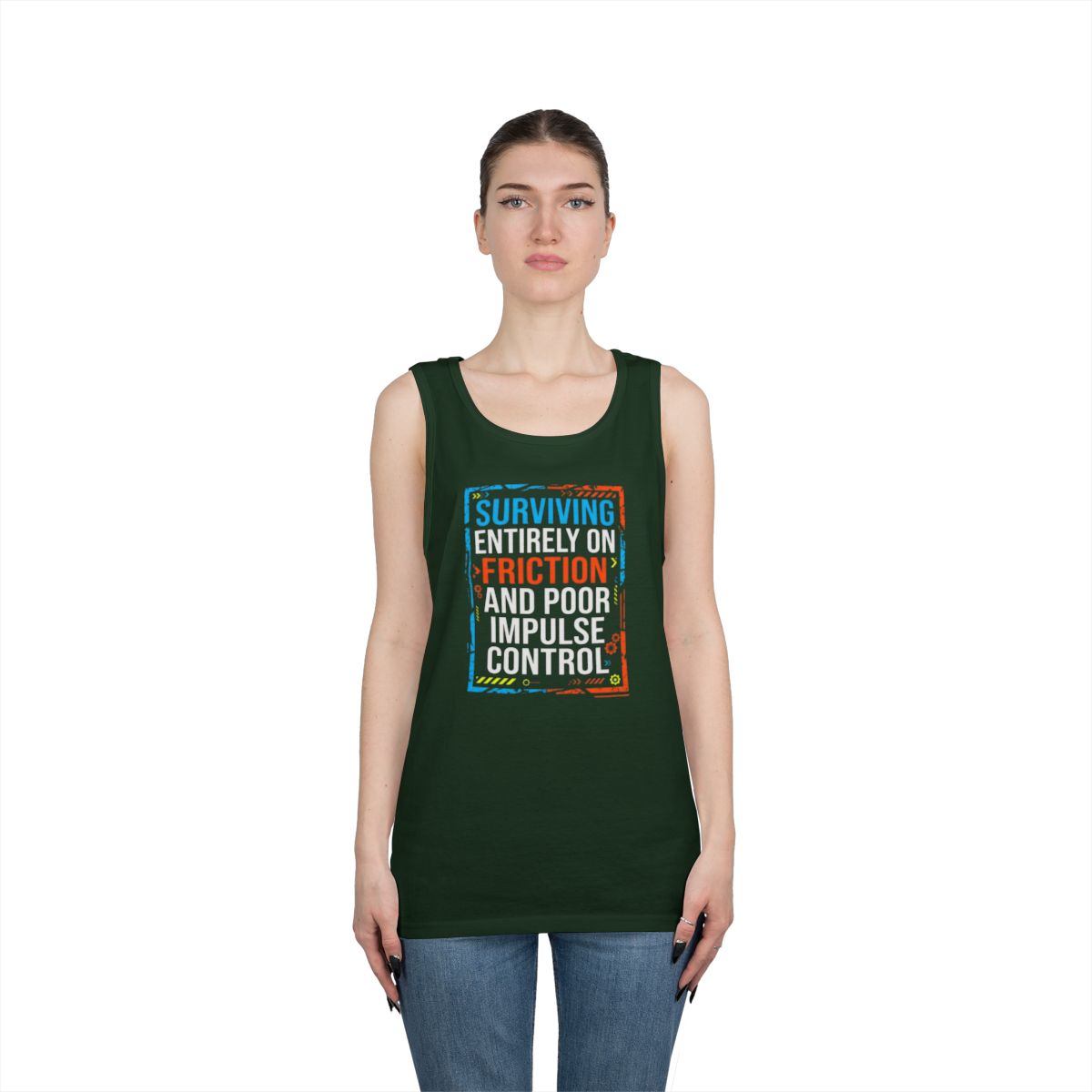 Color: Forest Green | Surviving On Friction Tank Top