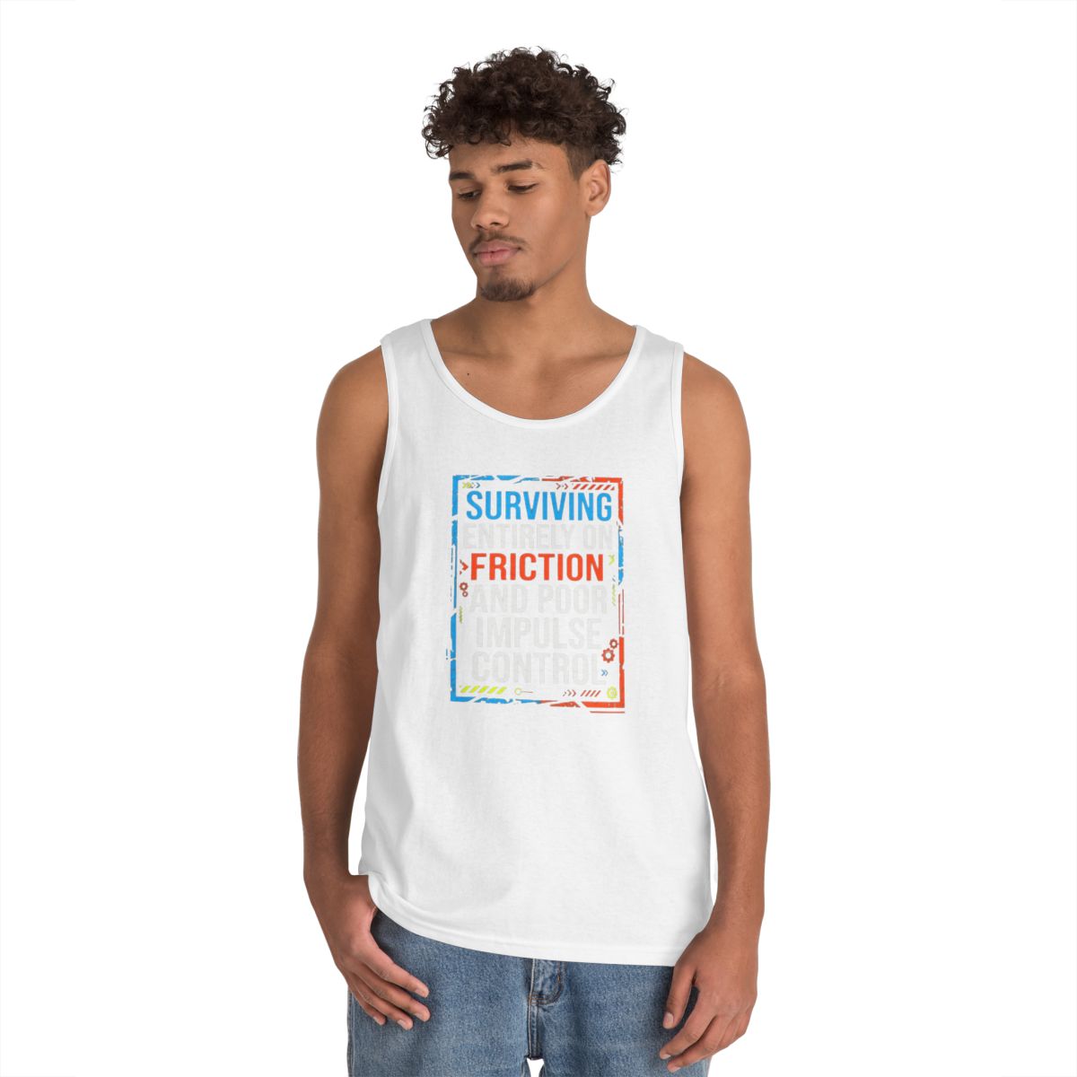 Color: White | Surviving On Friction Tank Top