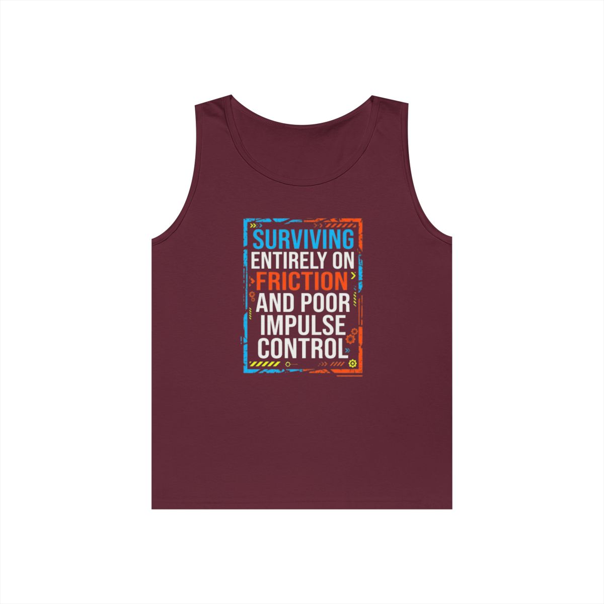 Color: Maroon | Surviving On Friction Tank Top