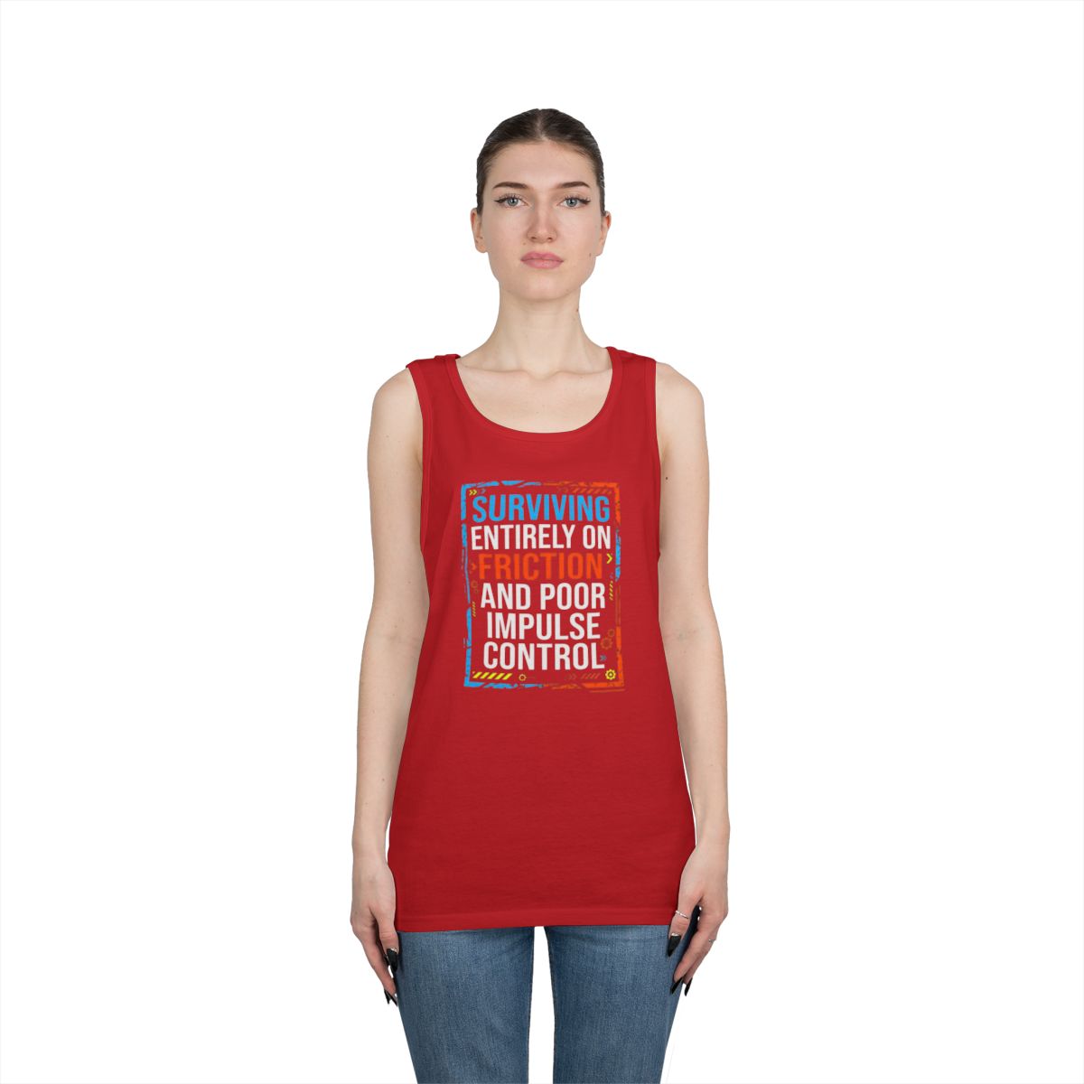 Color: Red | Surviving On Friction Tank Top