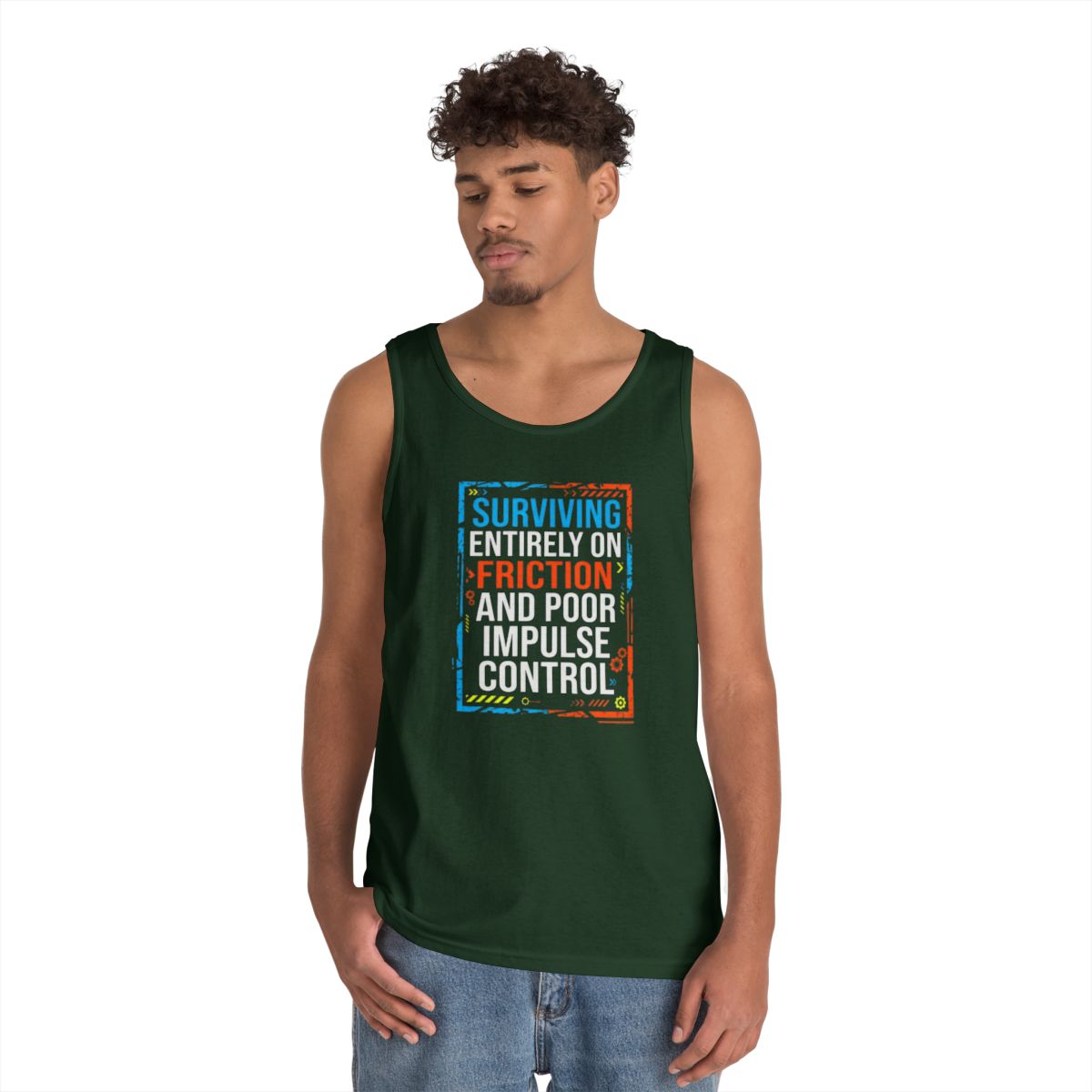 Color: Forest Green | Surviving On Friction Tank Top