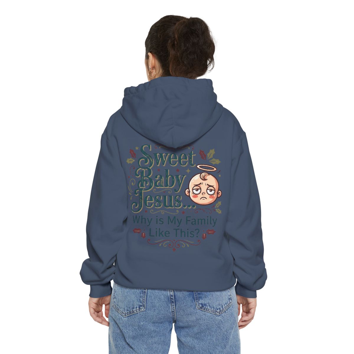 Color: Denim | Sweet Baby Jesus Garment-Dyed Hoodie