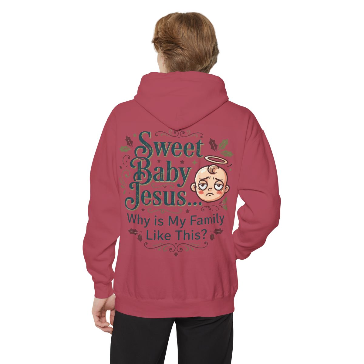 Color: Crimson | Sweet Baby Jesus Garment-Dyed Hoodie