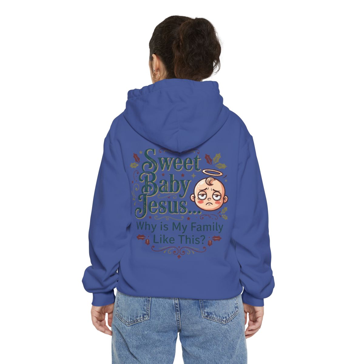 Color: Flo Blue | Sweet Baby Jesus Garment-Dyed Hoodie