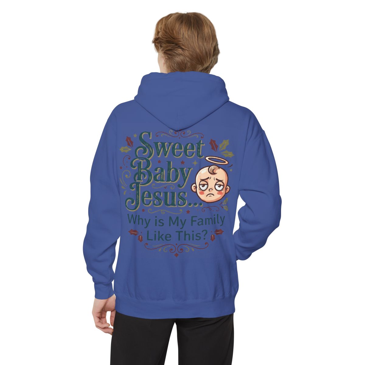 Color: Flo Blue | Sweet Baby Jesus Garment-Dyed Hoodie