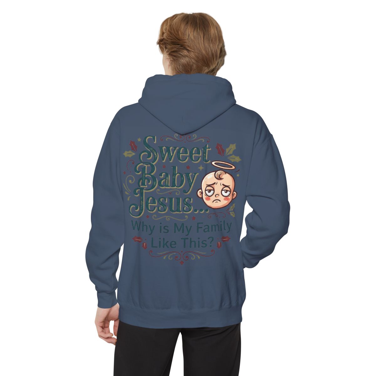 Color: Denim | Sweet Baby Jesus Garment-Dyed Hoodie