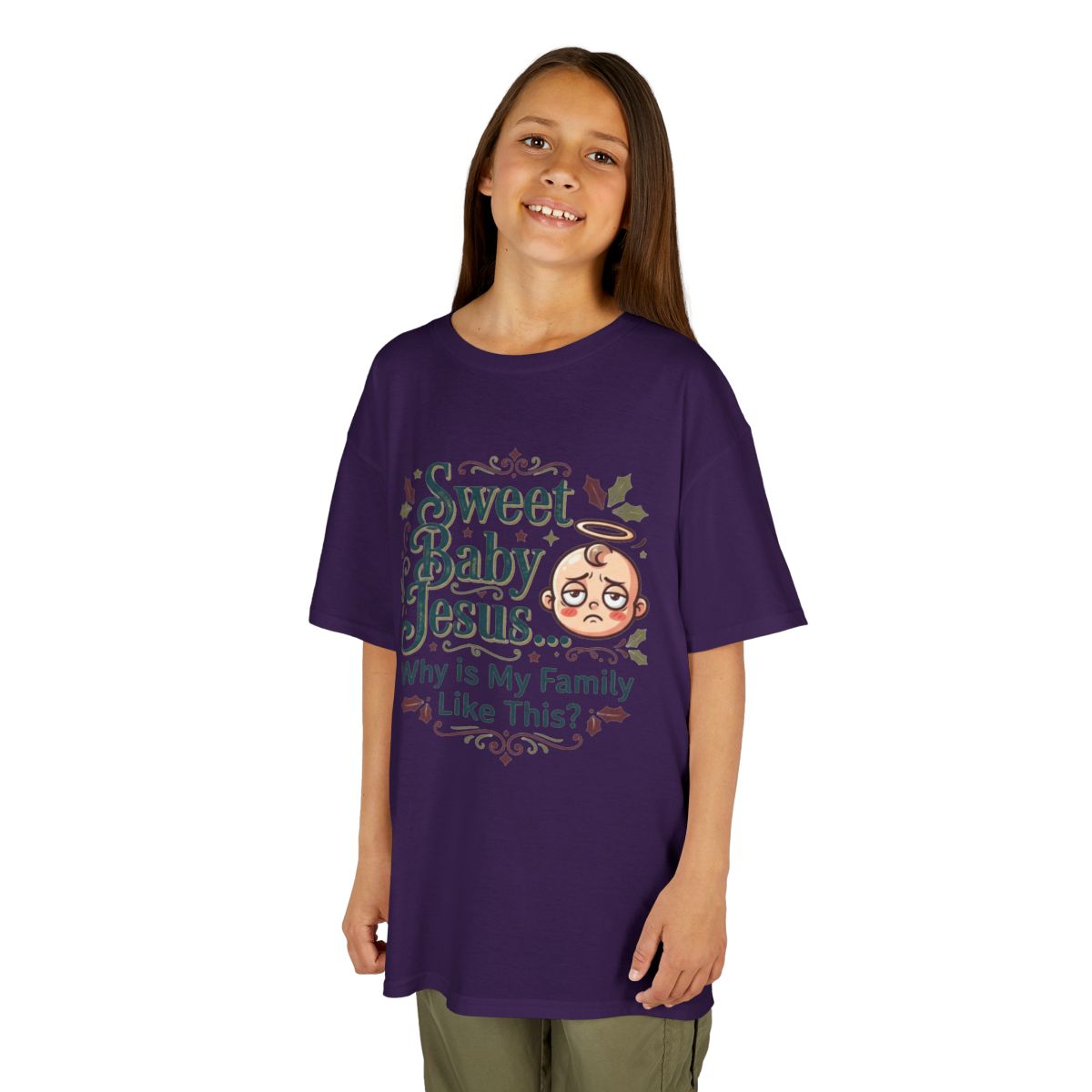 Color: Purple | Sweet Baby Jesus Kids Tee