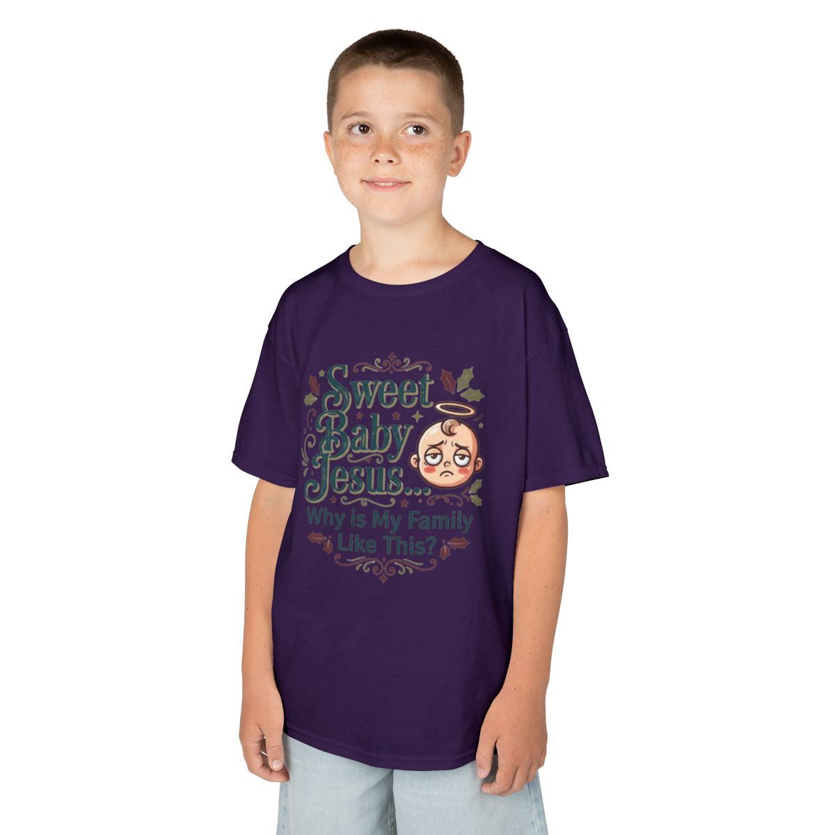 Color: Purple | Sweet Baby Jesus Kids Tee