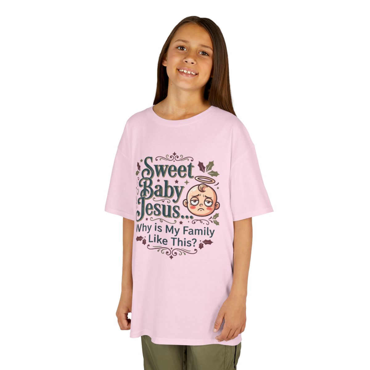 Color: Light Pink | Sweet Baby Jesus Kids Tee