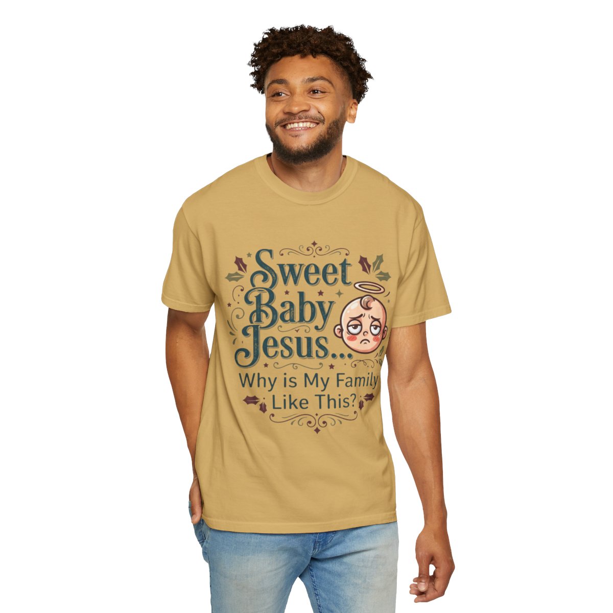 Color: Mustard | Sweet Baby Jesus Unisex Garment-Dyed Tee