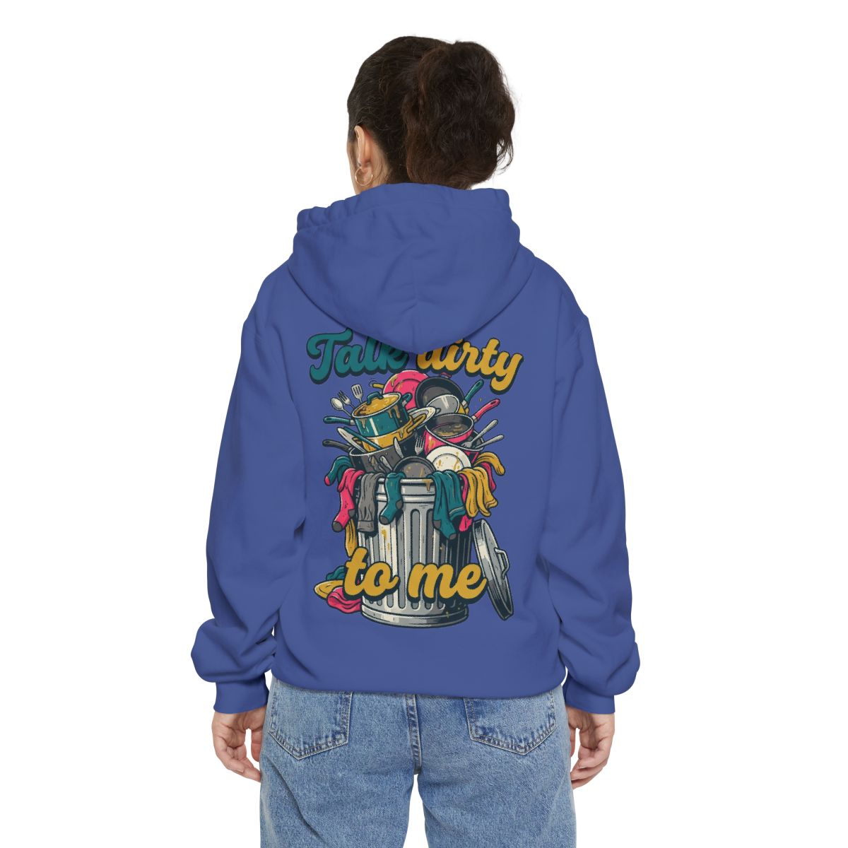 Color: Flo Blue | Talk Dirty to Me Garment-Dyed Hoodie