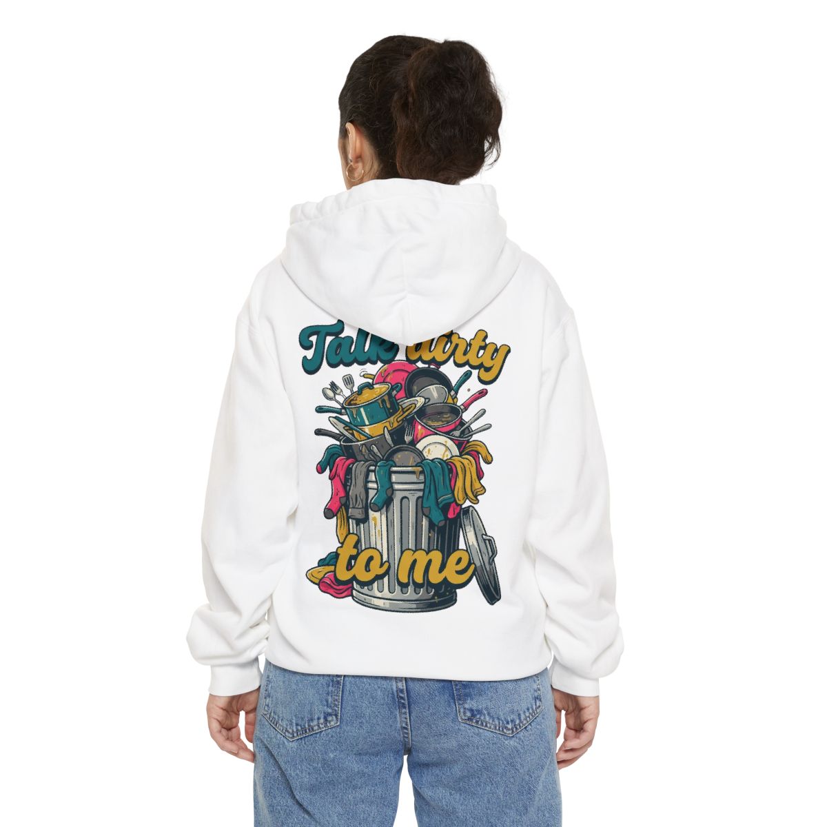 Color: White | Talk Dirty to Me Garment-Dyed Hoodie