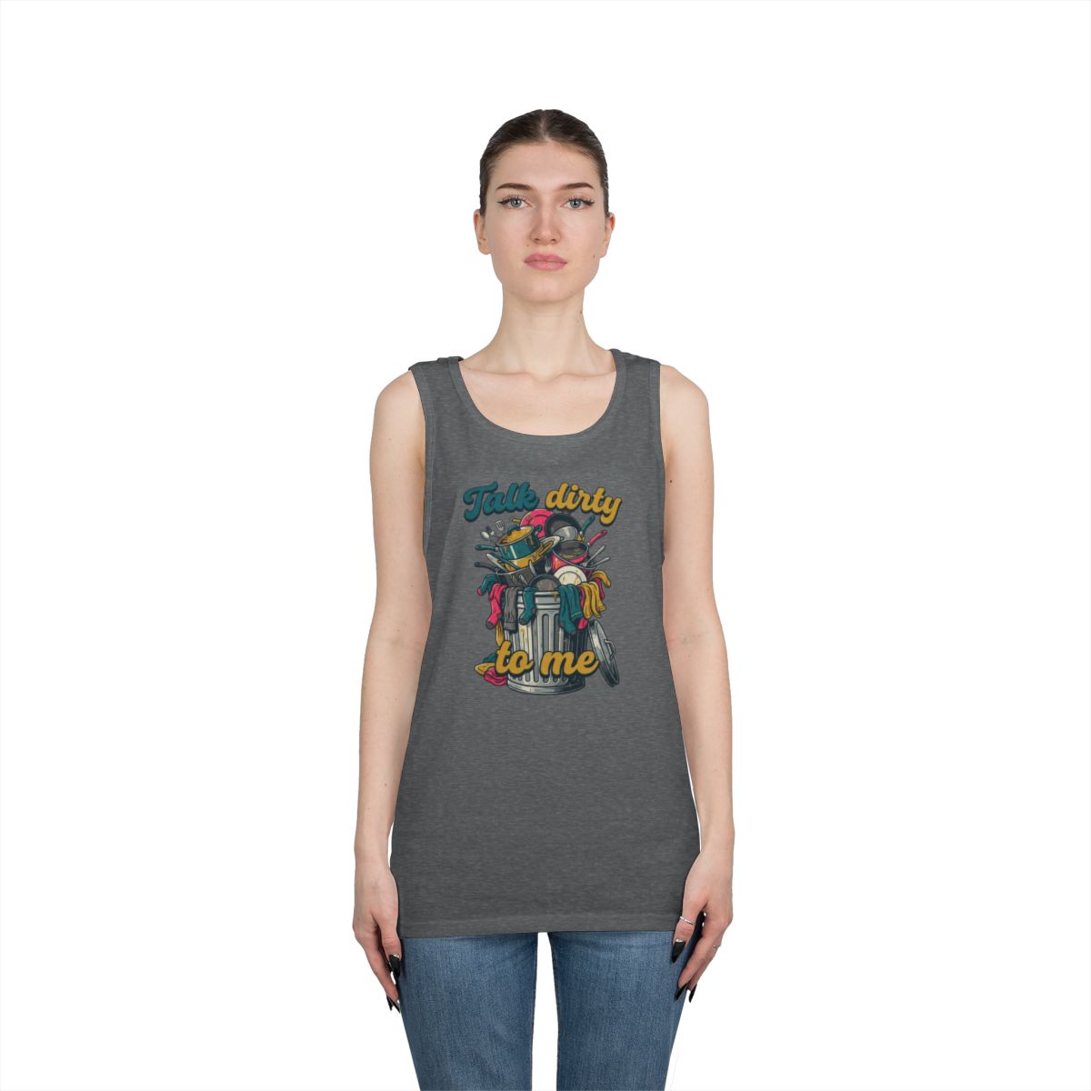Color: Graphite Heather | Talk Dirty to Me Tank Top