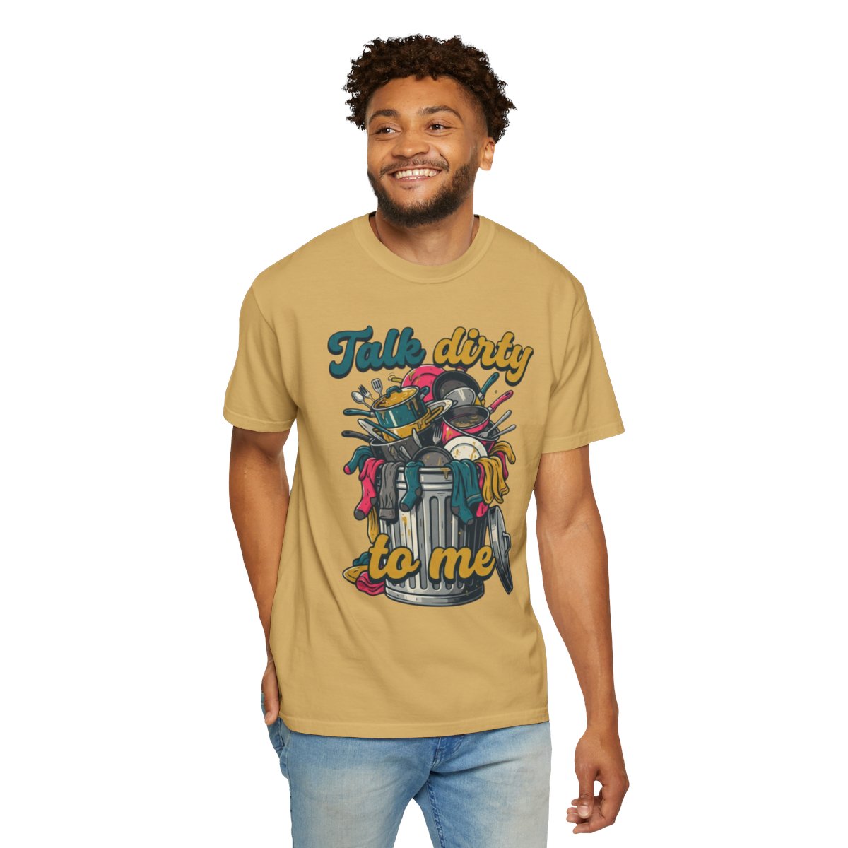 Color: Mustard | Talk Dirty to Me Unisex Garment-Dyed Tee
