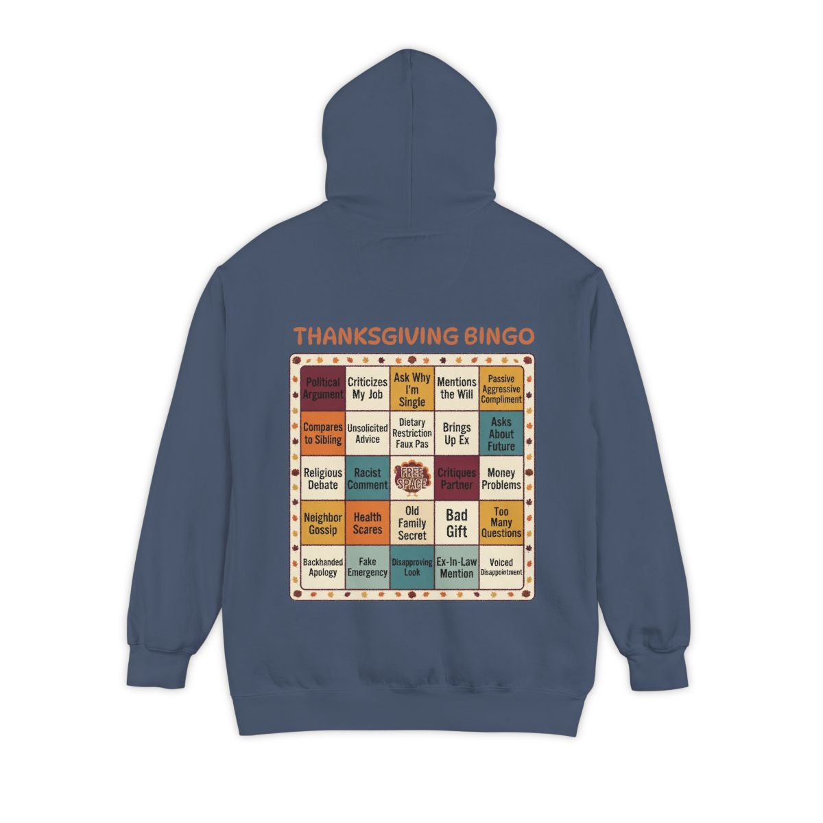 Color: Denim | Thankgiving Bingo Garment-Dyed Hoodie