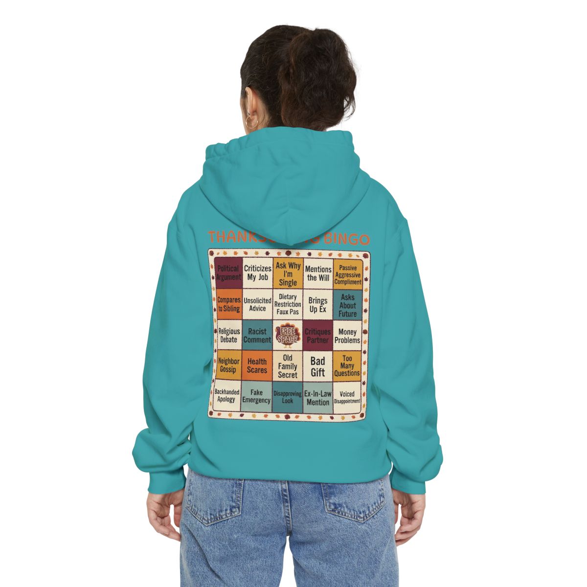 Color: Seafoam | Thankgiving Bingo Garment-Dyed Hoodie