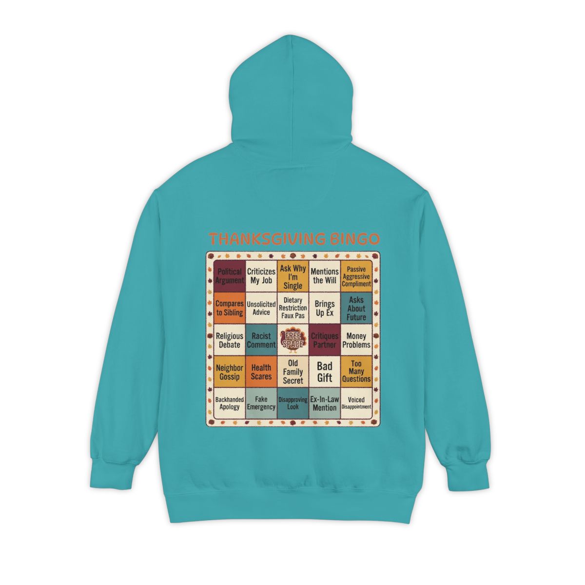 Color: Seafoam | Thankgiving Bingo Garment-Dyed Hoodie