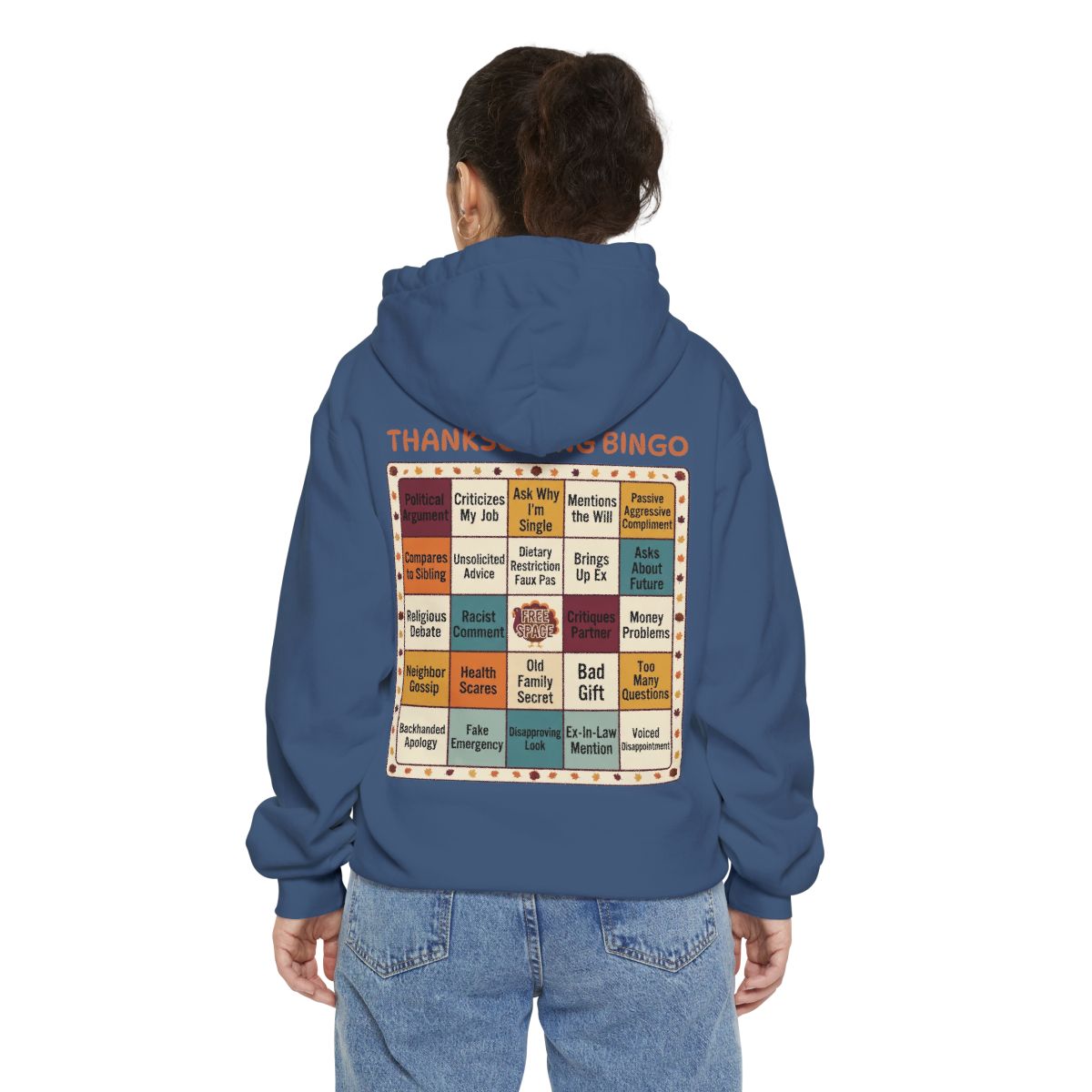 Color: True Navy | Thankgiving Bingo Garment-Dyed Hoodie