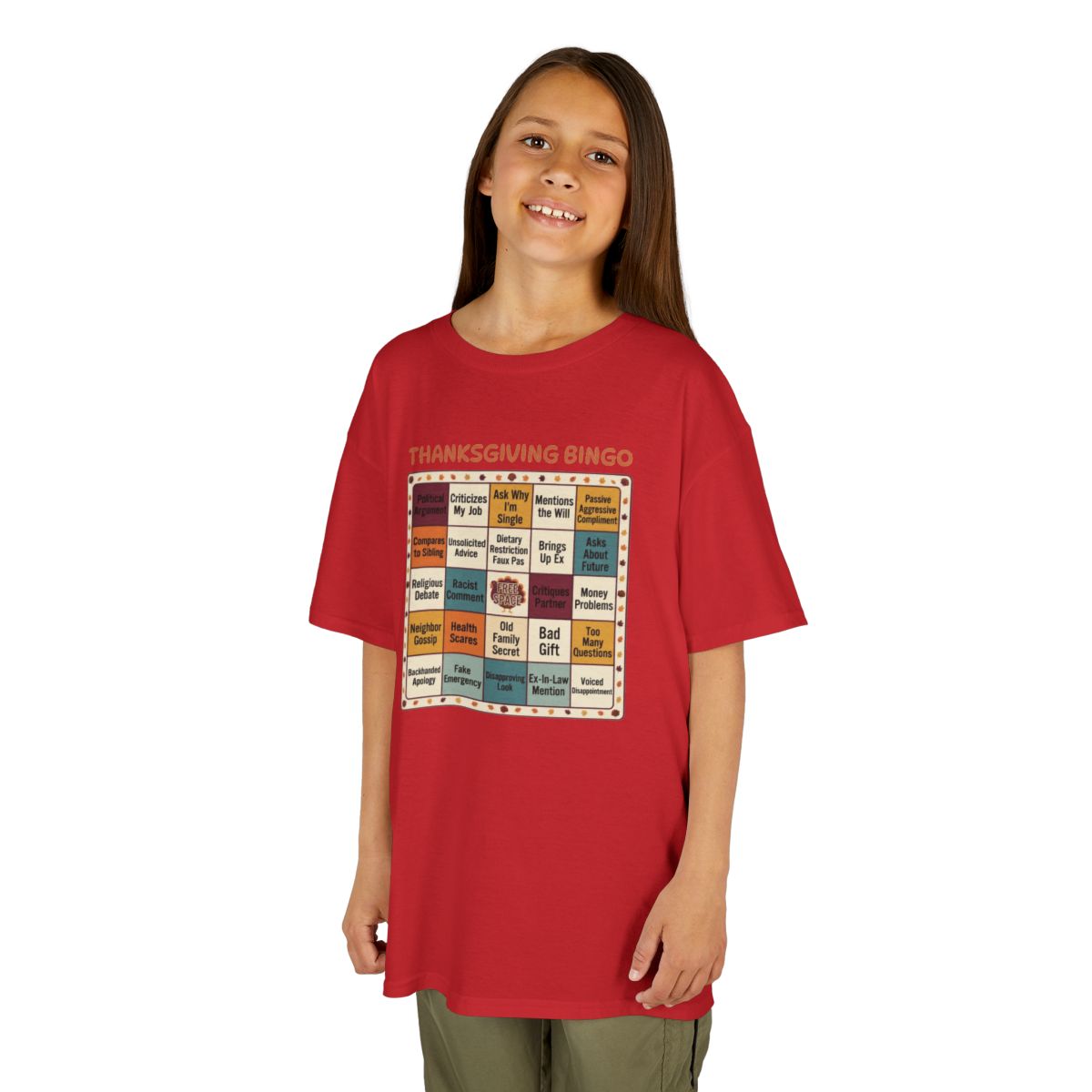 Color: Red | Thankgiving Bingo Kids Tee