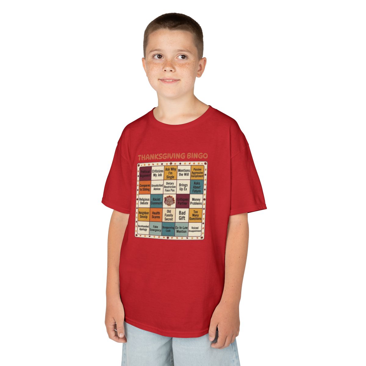 Color: Red | Thankgiving Bingo Kids Tee