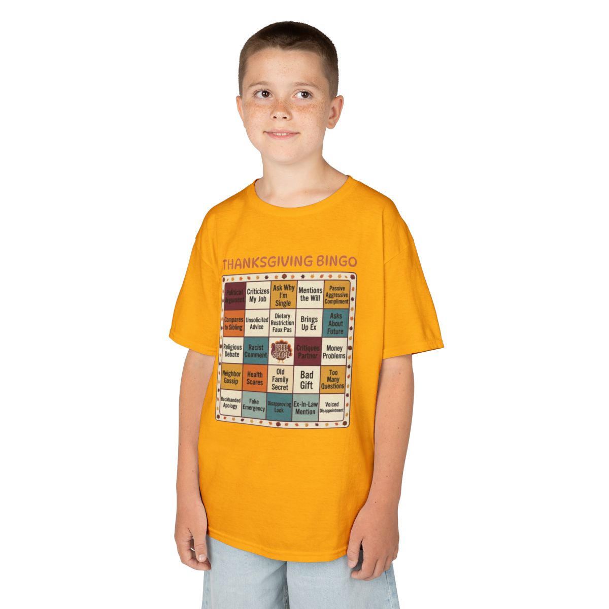Color: Gold | Thankgiving Bingo Kids Tee