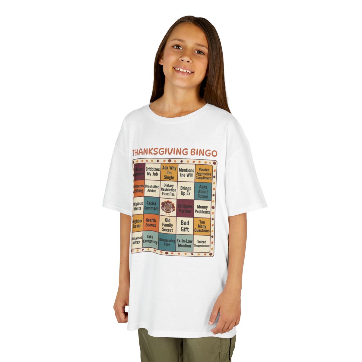 Color: White | Thankgiving Bingo Kids Tee