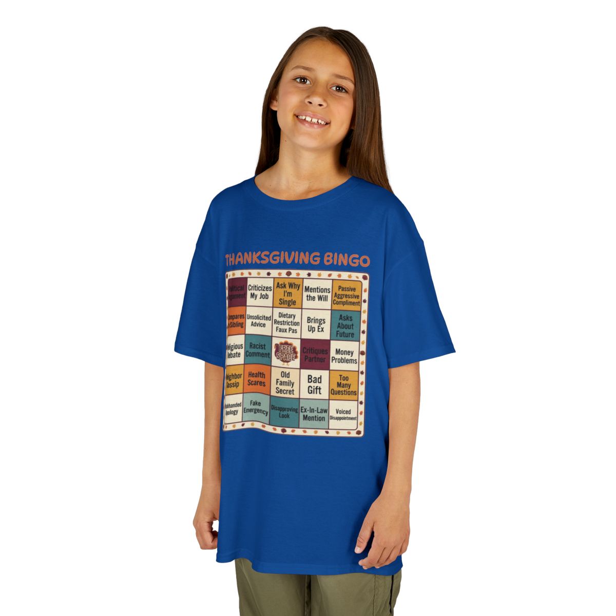 Color: Royal | Thankgiving Bingo Kids Tee