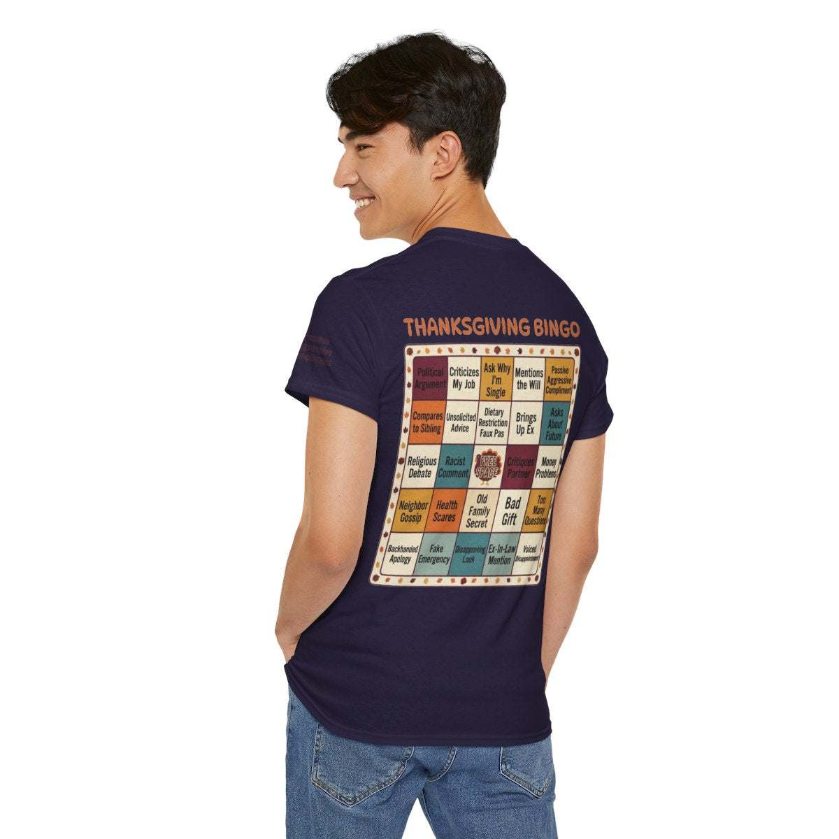 Color: Blackberry | Thankgiving Bingo Premium Graphic Tee
