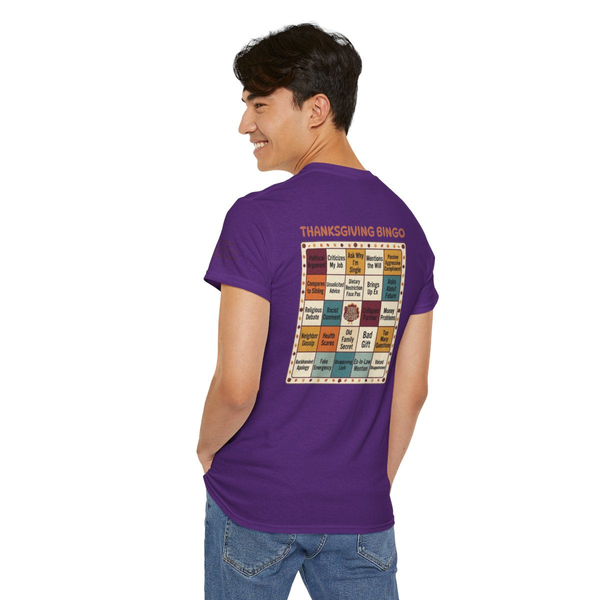 Color: Purple | Thankgiving Bingo Premium Graphic Tee