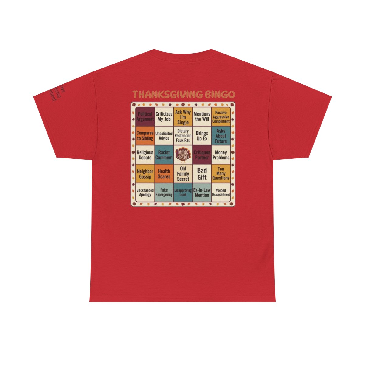 Color: Red | Thankgiving Bingo Premium Graphic Tee
