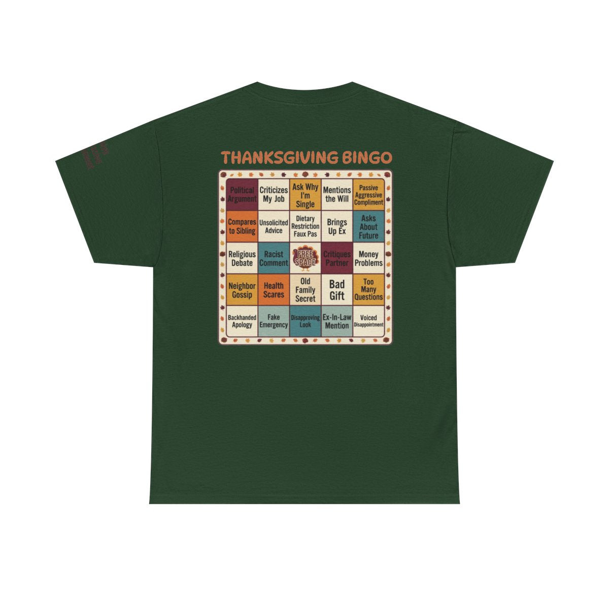 Color: Forest Green | Thankgiving Bingo Premium Graphic Tee