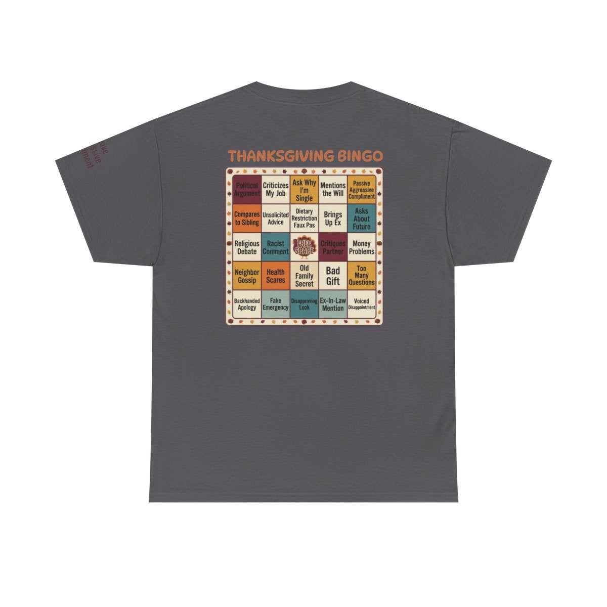 Color: Charcoal | Thankgiving Bingo Premium Graphic Tee