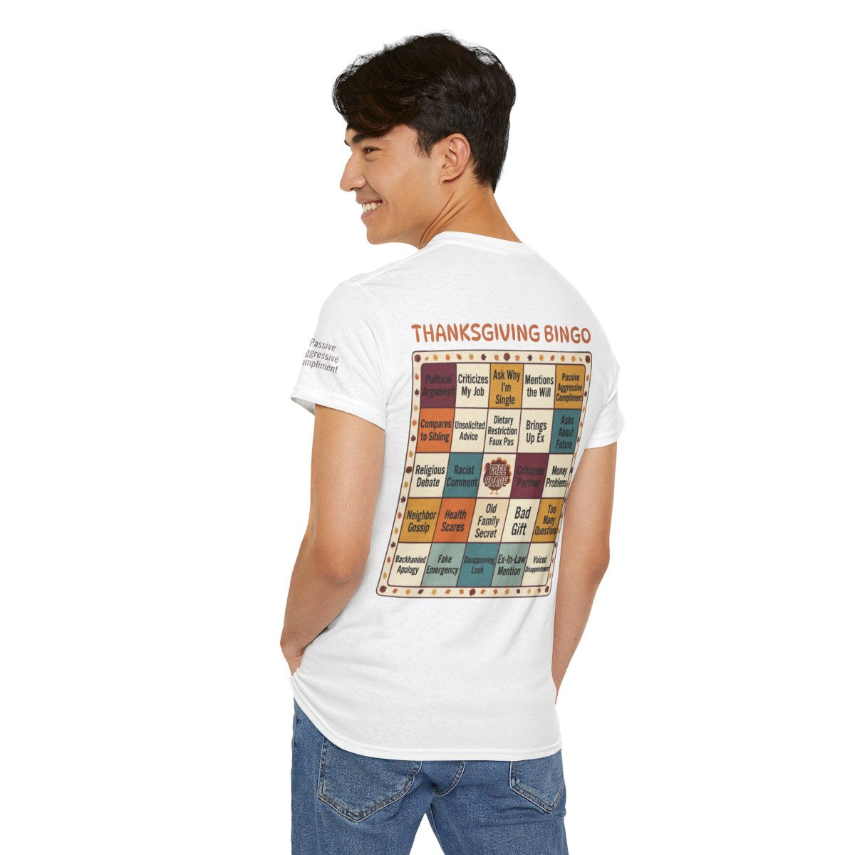 Color: White | Thankgiving Bingo Premium Graphic Tee