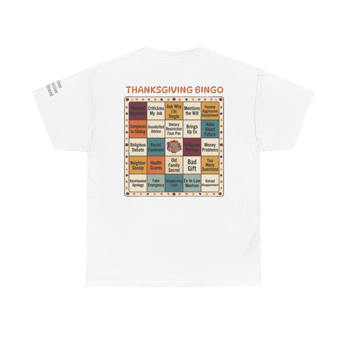 Color: White | Thankgiving Bingo Premium Graphic Tee