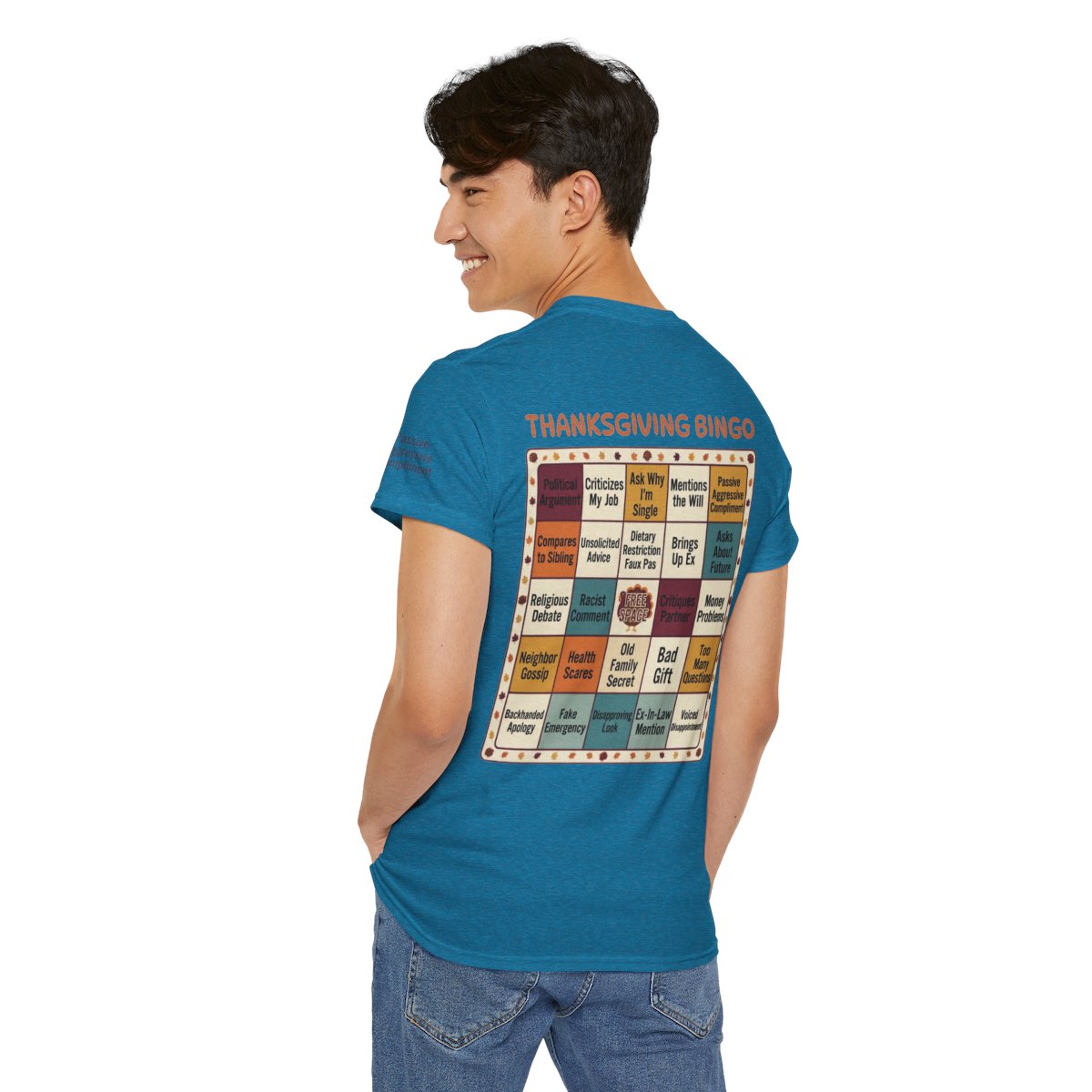 Color: Antique Sapphire | Thankgiving Bingo Premium Graphic Tee