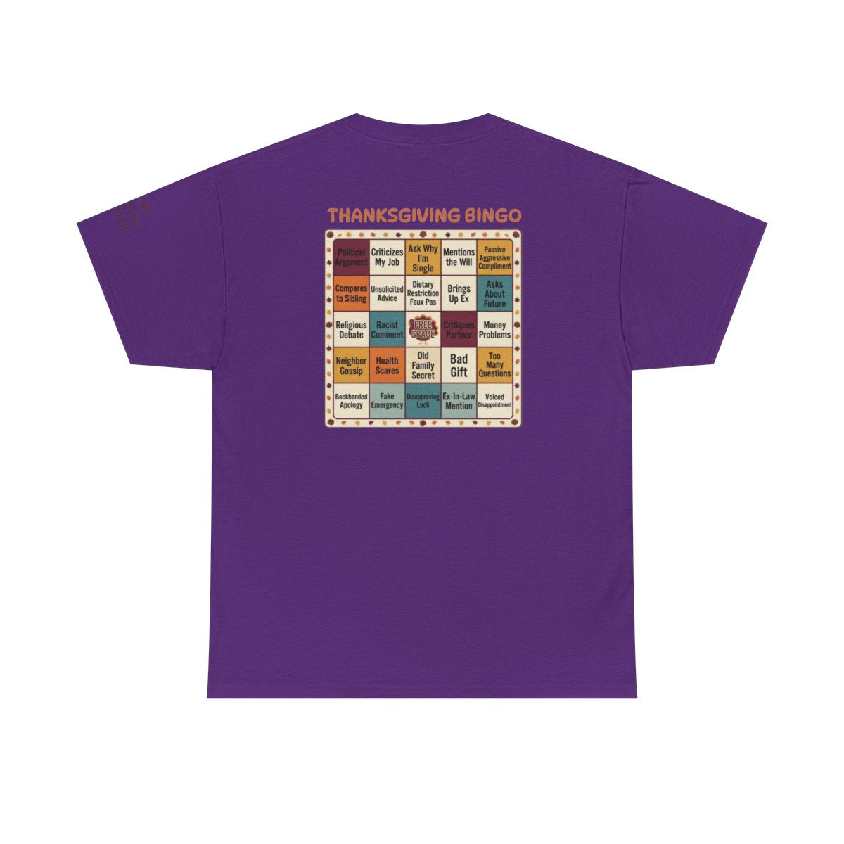 Color: Purple | Thankgiving Bingo Premium Graphic Tee