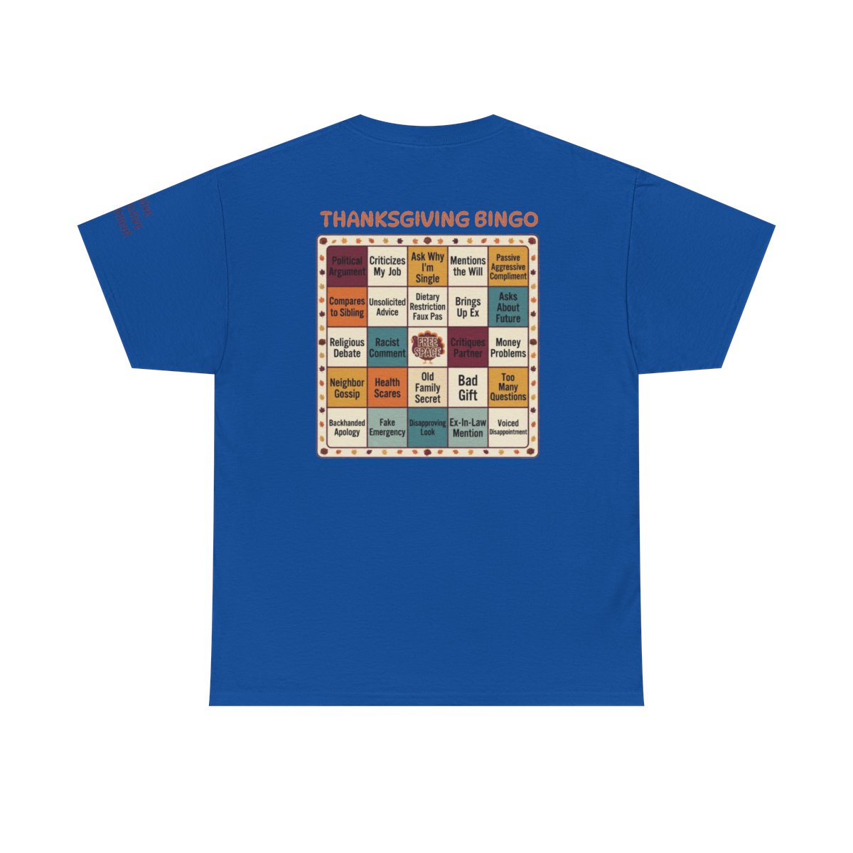 Color: Royal | Thankgiving Bingo Premium Graphic Tee
