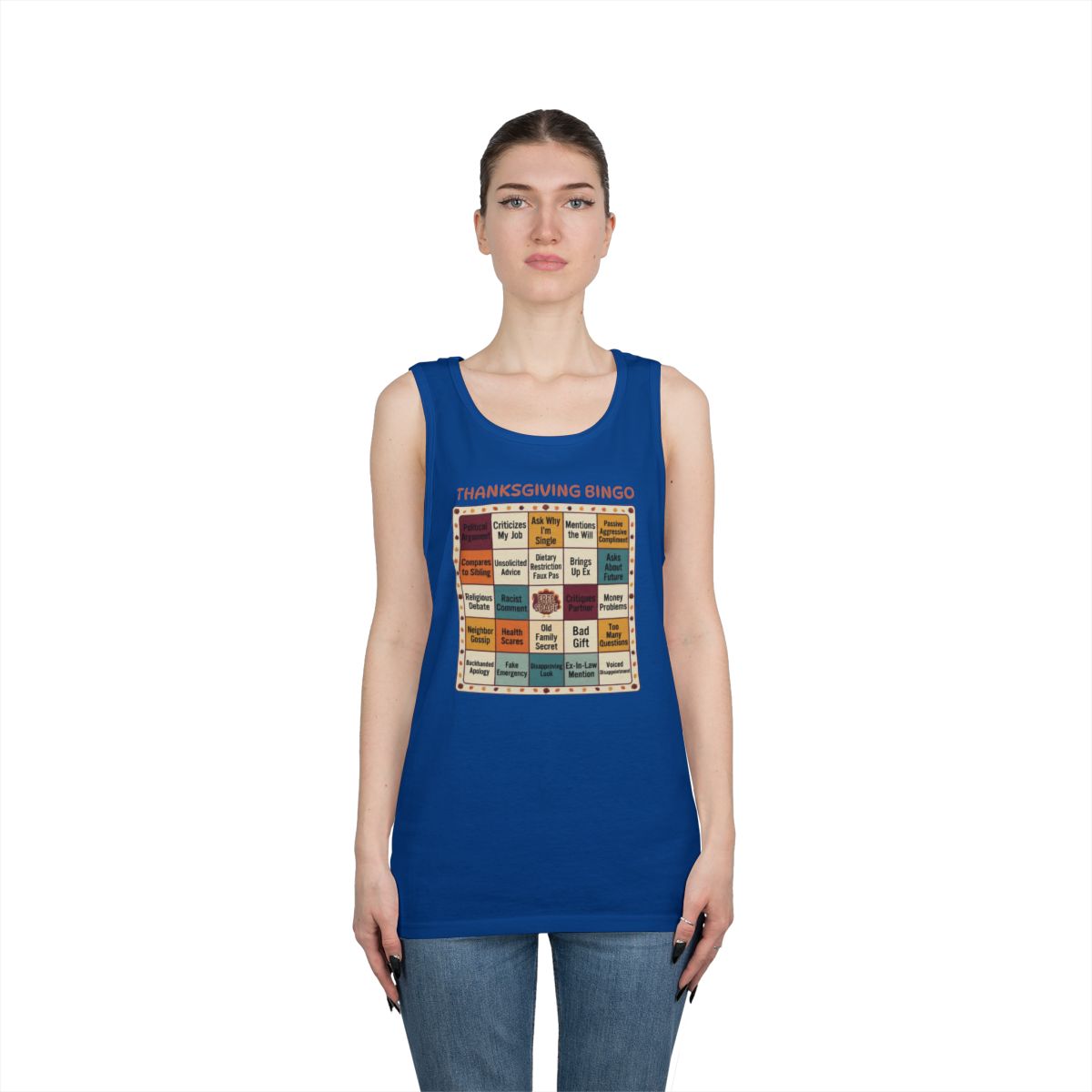 Color: Royal | Thankgiving Bingo Tank Top