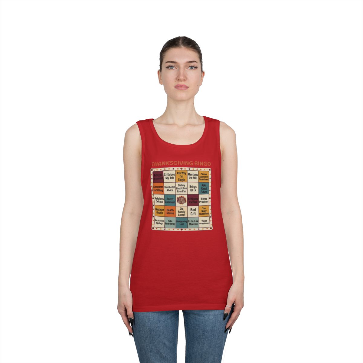 Color: Red | Thankgiving Bingo Tank Top