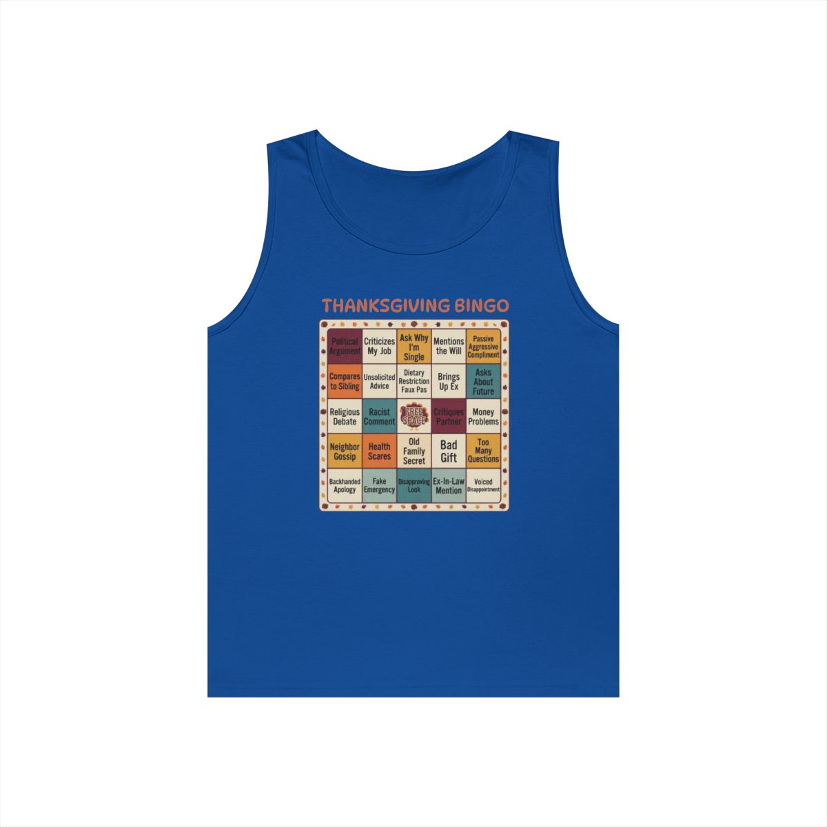 Color: Royal | Thankgiving Bingo Tank Top