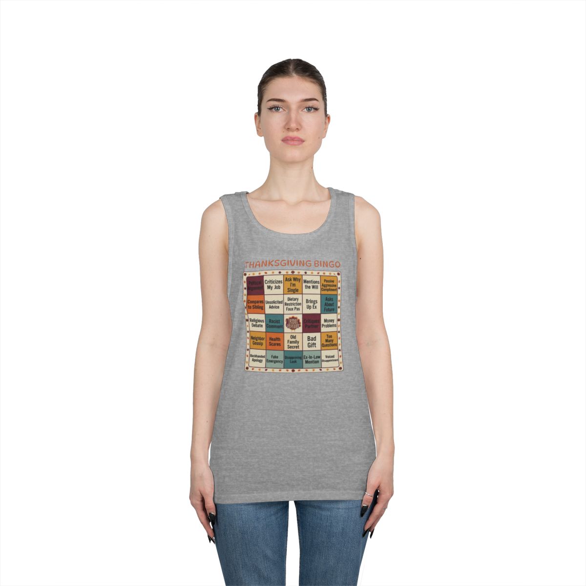 Color: Sport Grey | Thankgiving Bingo Tank Top