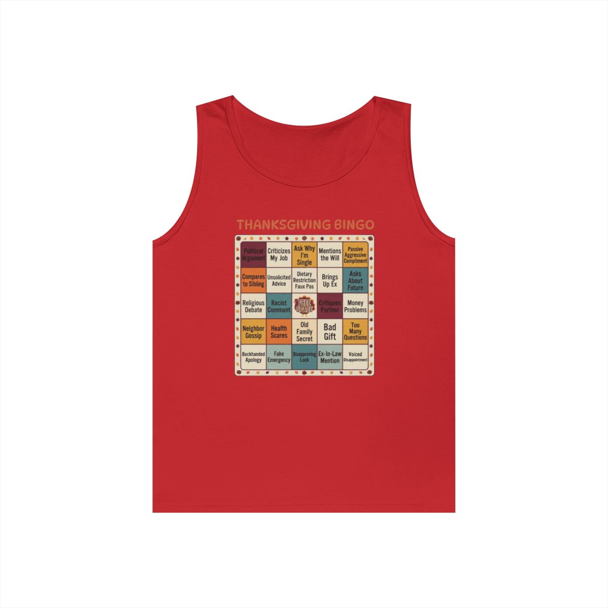 Color: Red | Thankgiving Bingo Tank Top