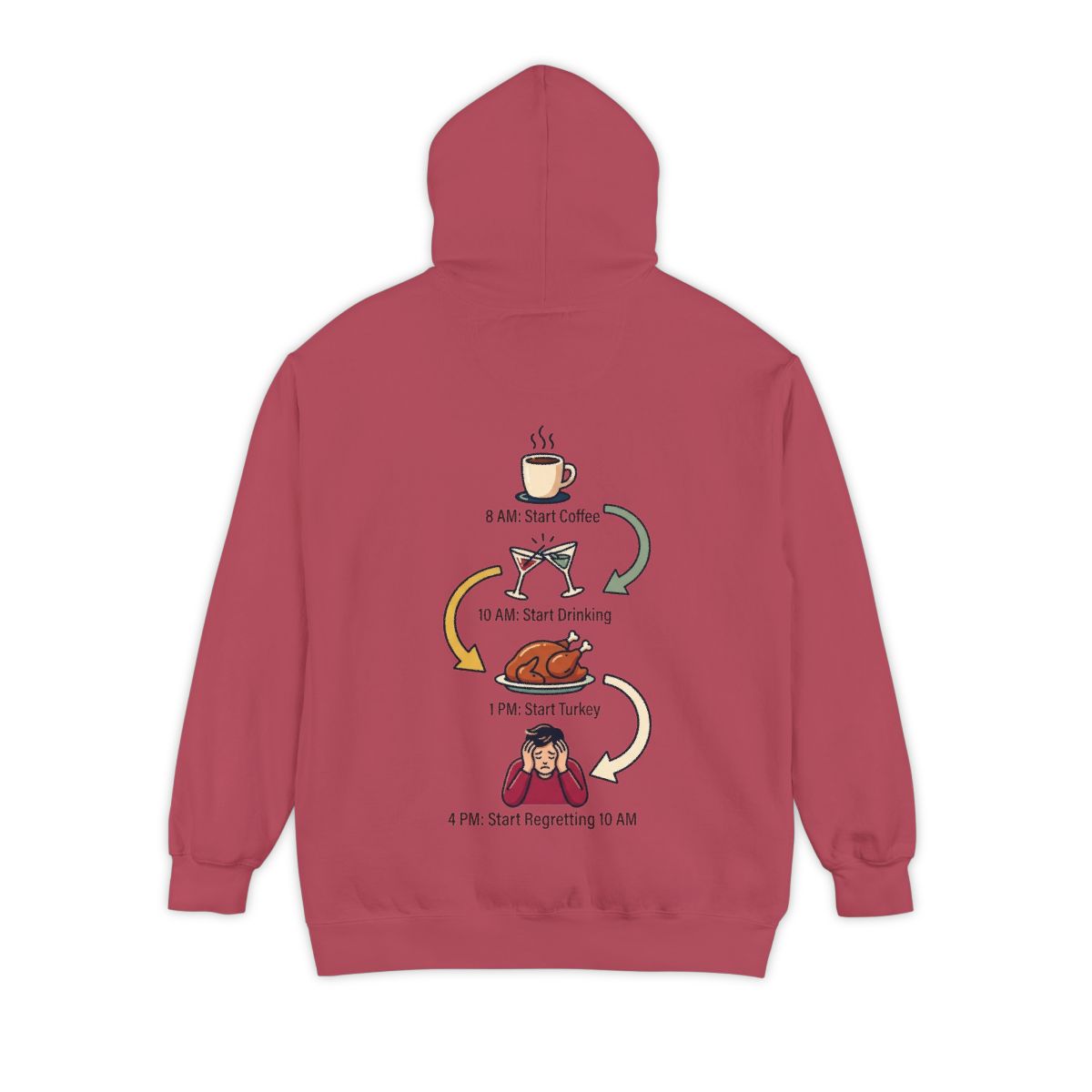 Color: Crimson | Thanksgiving Regrets Garment-Dyed Hoodie